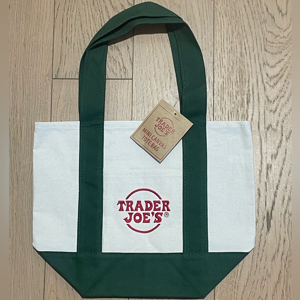 Trader Joe's Mini Tote Bag NWT - Green